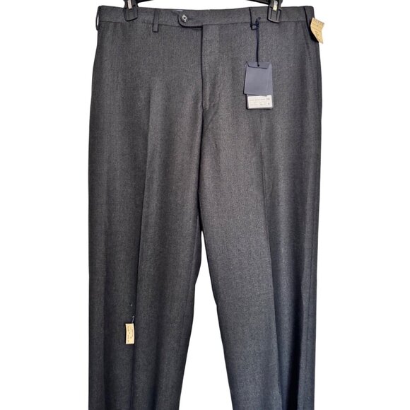 Vigano Wool Tweed Dress Pants Size 38 NWT Gray $395 Raw Hem - Picture 3 of 8